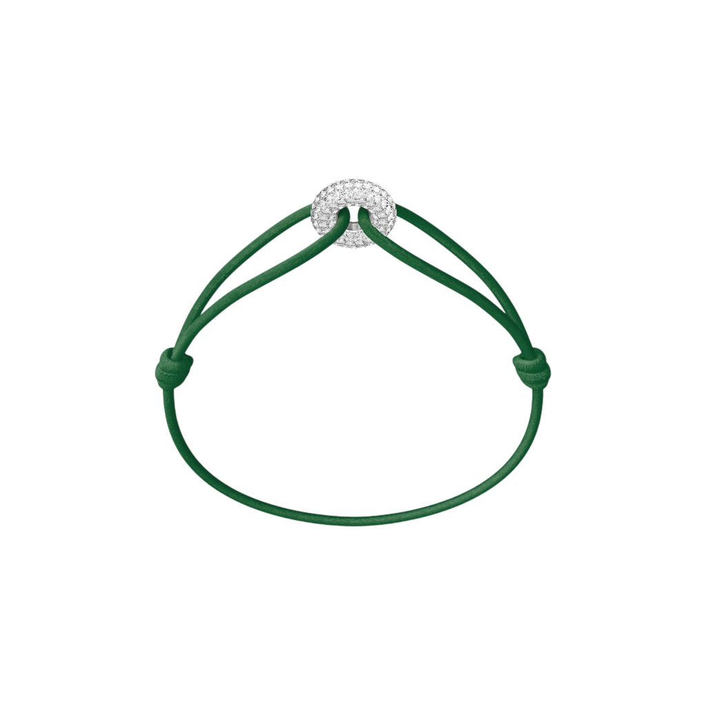 Mini Silver Soho Pavé Cord Bracelet
