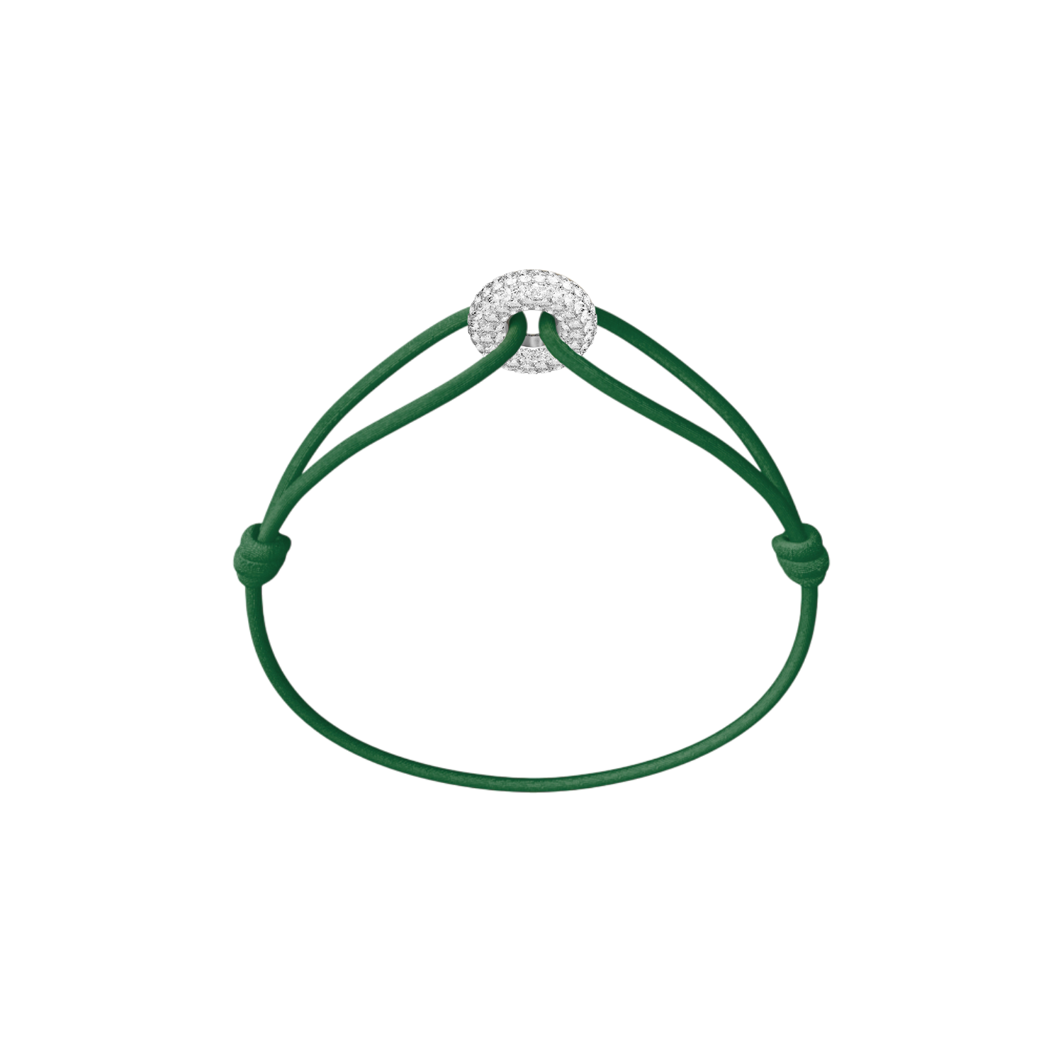 Mini Silver Soho Pavé Cord Bracelet