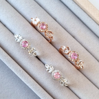 Bague Aurelia en saphir rose et argent sterling