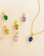 Pink Sapphire Pendant Necklace in 18k Gold Vermeil