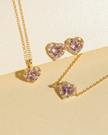 Purple Heart Lavender Amethyst Pendant Necklace in 18k Gold Vermeil