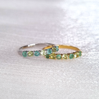 Emerald & Peridot Half Eternity Band in 18K Gold Vermeil