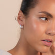 Silver Organic Crescent Hoop Earrings