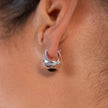 Bold Sol Hoop Earrings with Black Onyx in Silver