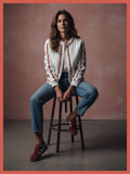 Harlow Padded Embroidered Jacket - White