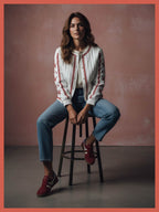 Harlow Padded Embroidered Jacket - White