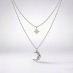 Collar con dije de luna y estrella Harper | Plata de ley 925