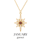 Collier Heidi North Star avec pierre de naissance | Plaqué or 18 carats