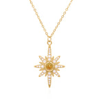 Collier Heidi North Star avec pierre de naissance | Plaqué or 18 carats