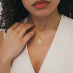 Collier Heidi North Star avec pierre de naissance | Plaqué or 18 carats