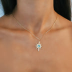 Collier Heidi North Star avec pierre de naissance | Plaqué or 18 carats