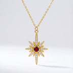 Collier Heidi North Star avec pierre de naissance | Plaqué or 18 carats