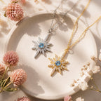 Collier Heidi North Star avec pierre de naissance | Plaqué or 18 carats