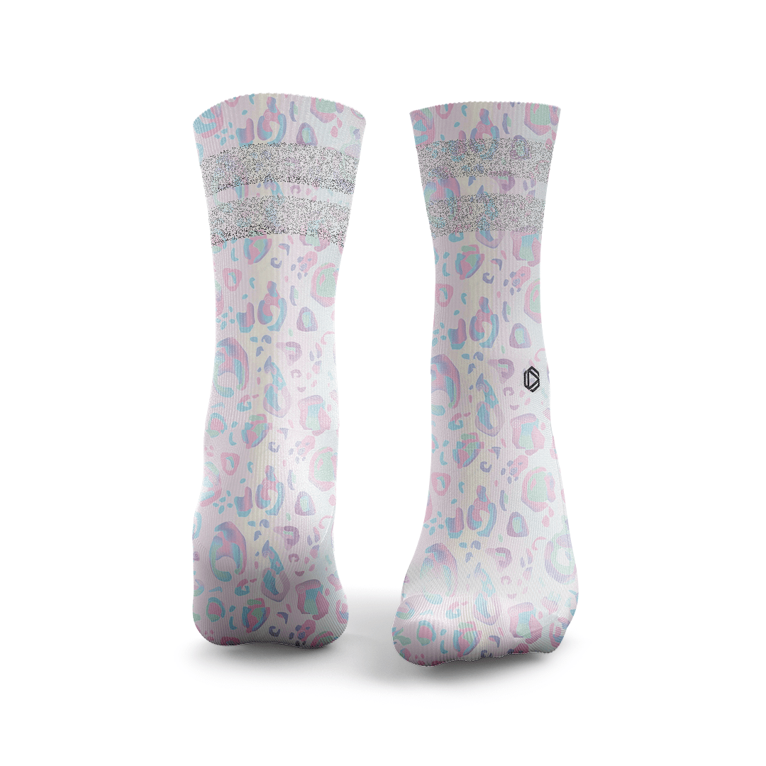 Leopard Print Glitter Socks