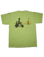 T-shirt Fille en trottinette et Chien