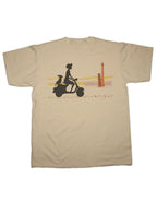 T-shirt Fille en trottinette et Chien