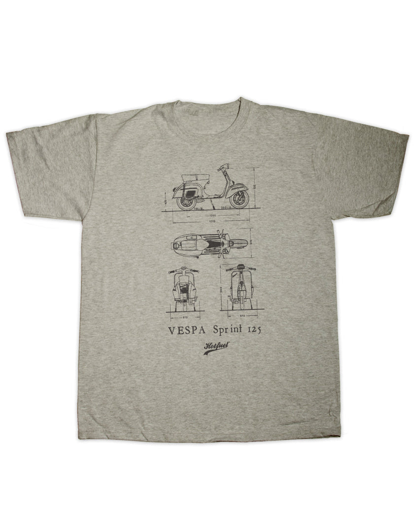 Hotfuel Sprint 125 Blueprint T Shirt