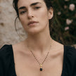 Classic Athena Kate Gemstone Rosary Chain Necklace Black Onyx