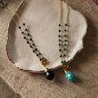 Classic Athena Kate Gemstone Rosary Chain Necklace Turquoise