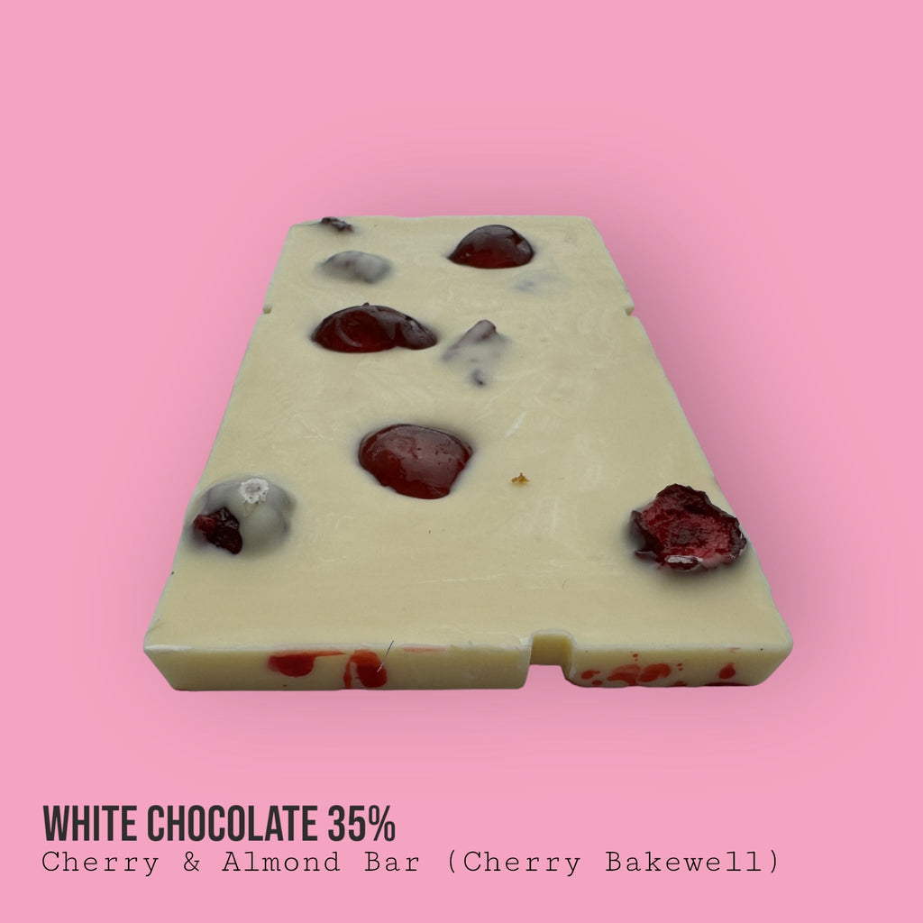 White 35% Cherry Bakewell Inspired Bar 110g