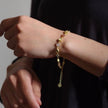 Bracelet Sara Or et Pierres Semi-Précieuses : Pierre de Lune Pêche, Labradorite et Pierre de Lune