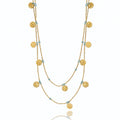 Cleo Long Coin Wrap Necklace: Apatite