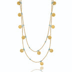 Cleo Long Coin Wrap Necklace: Apatite