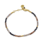 Milos Mixed Gemstone Beaded Bracelet  Black Onyx, Smoky Quartz & Labradorite