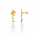 Medusa Small Gemstone Drop Earrings White Agate