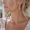 Charis Double Gemstone Earrings Moonstone & Rose Quartz