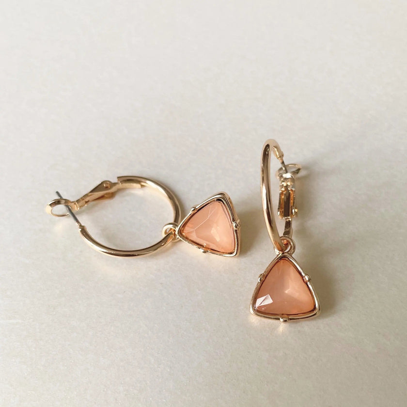 Holly Peach Gem Hoop Earrings