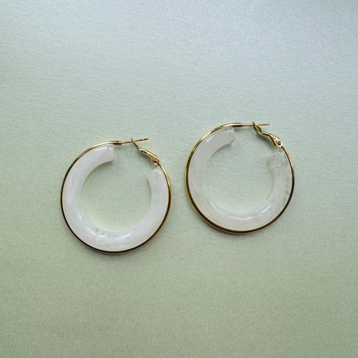 Oreilia Whi Semi Transparent Hoop Earrings
