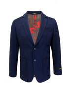 Navy Slim Fit Tweed  Blazer