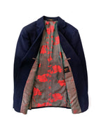 Navy Slim Fit Tweed  Blazer