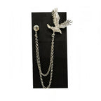 Silver Eagle Brooch Chain Lapel Pin