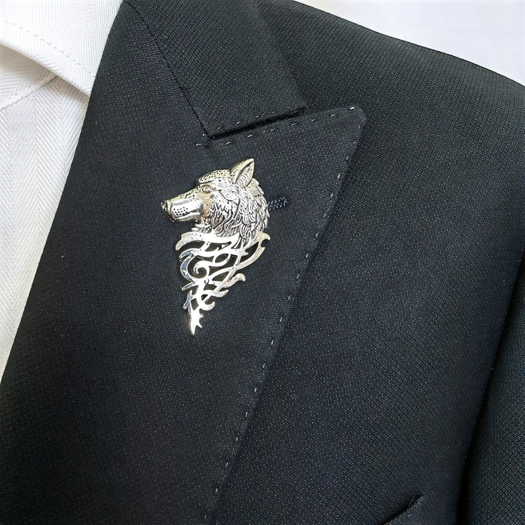 Wolf Head Lapel Pin