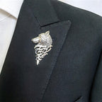 Wolf Head Lapel Pin