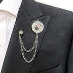 Stars & Stripes Shield Emblem Chain Lapel Pin