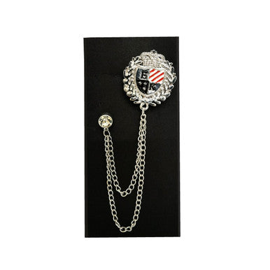 Stars & Stripes Shield Emblem Chain Lapel Pin