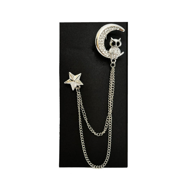 Broche de chaîne de revers hibou de nuit