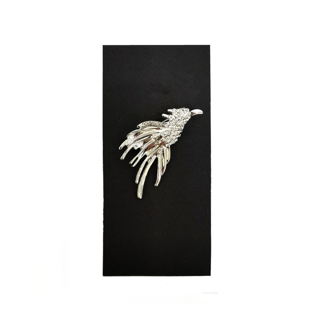 Silver Jewelled Phoenix Lapel Pin