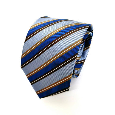 Blue And Brown Stripe Tie
