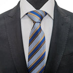 Blue And Brown Stripe Tie