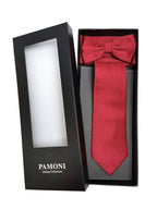 Burgundy Tie & Bow Tie Set