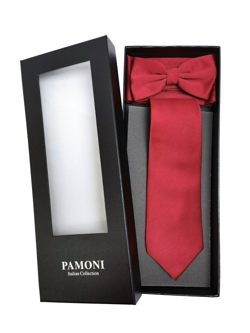 Burgundy Tie & Bow Tie Set