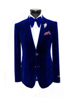 Royal Blue Velvet Blazer