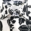 White & Black Floral Print Short Sleeves Shirt