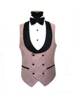 Pink 3-Piece Tuxedo With Black Peak Lapel