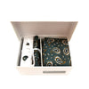 Green Orange Paisley Tie & Cufflinks set