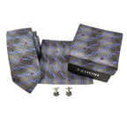 Grey Graphic Tie & Cufflinks Set